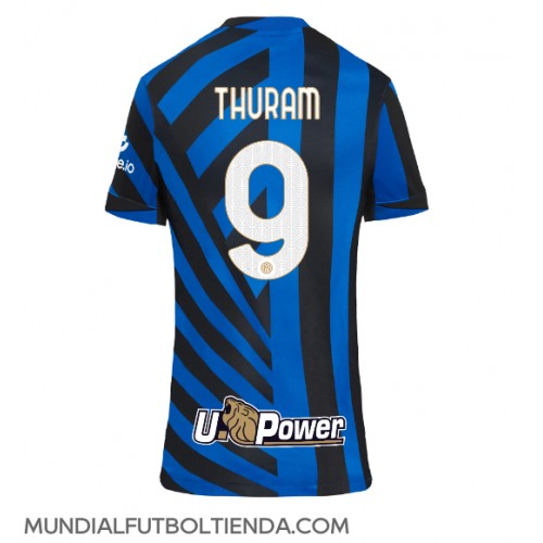 Camiseta Inter Milan Marcus Thuram #9 Primera Equipación Replica 2024-25 para mujer mangas cortas